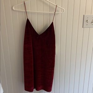 Tobi Crushed Velvet Red Mini Dress NEW, NEVER WORN
